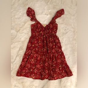 Band of the Free midi red floral dress size XS
